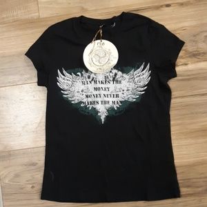 NWT Peace Tolerance n Kindness Women's Black Tshirt.